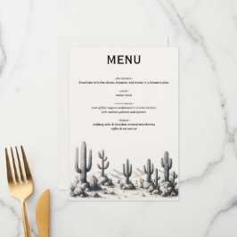Casual Cactus Bruiloft Menu