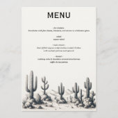 Casual Cactus Bruiloft Menu (Voorkant)