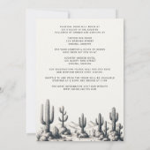 Casual Cactus Bruiloft met Details Kaart (Achterkant)