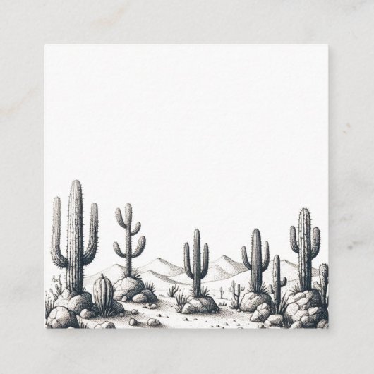 Casual Cactus Bruiloft QR Code Informatiekaartje (Achterkant)