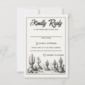Casual Cactus Bruiloft RSVP Kaartje (Voorkant)