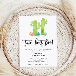 Casual Cactus Succulent Taco Over Liefde Bruiloft Kaart