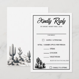 Casual Cactus Voedselkeuzen RSVP-Kaart RSVP Kaartje