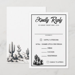 Casual Cactus Voedselkeuzen RSVP-Kaart RSVP Kaartje
