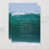 Casual ceremonie voor Big Wave Seaside Wedding Kaart (Voorkant / Achterkant)