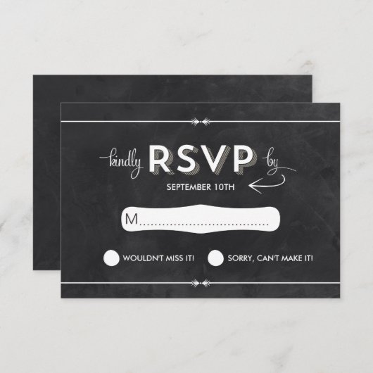 Casual Chalkboard RSVP (Voorkant / Achterkant)