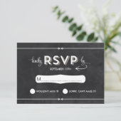 Casual Chalkboard RSVP Kaartje (Staand voorkant)