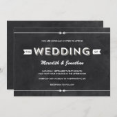 Casual Chalkboard Wedding Kaart (Voorkant / Achterkant)
