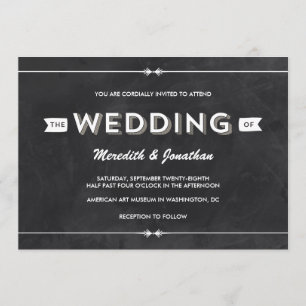 Casual Chalkboard Wedding Kaart