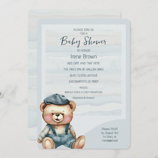 Casual Charmant Beer Baby shower Uitnodiging (Voorkant / Achterkant)