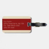 Casual Chic Beige en Rode Eenvoudige Boomstam met  Bagagelabel (Achterkant horizontaal)