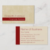 Casual Chic Beige Grunge Financieel Adviseur Visitekaartje (Voorkant / Achterkant)