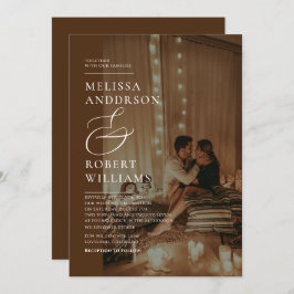 Casual Chic Gold en bruin fotohuwelijk Kaart