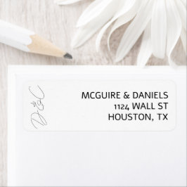 CASUAL CHIC HANDSCHRIFT STIJL BRUILOFT UITNODIGING ETIKET