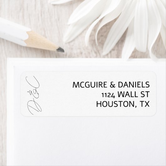 CASUAL CHIC HANDSCHRIFT STIJL BRUILOFT UITNODIGING ETIKET (Insitu)