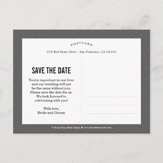 Casual Chic Opslaan van de datum Briefkaart (Achterkant)