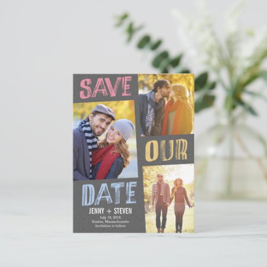 Casual Chic Opslaan van de datum Briefkaart (Staand voorkant)