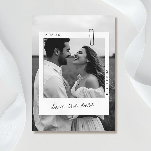 Casual & Chic Photo Frame Wedding  Save The Date