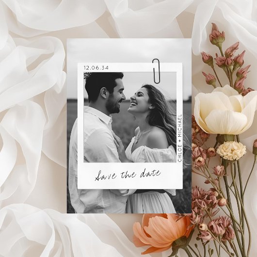 Casual & Chic Photo Frame Wedding  Save The Date