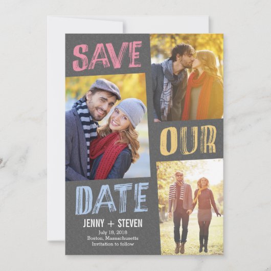 Casual Chic Save The Date Kaart (Voorkant)