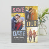 Casual Chic Save The Date Kaart (Staand voorkant)