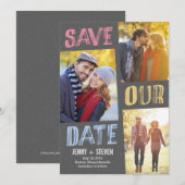 Casual Chic Save The Date Kaart (Voorkant / Achterkant)