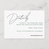 Casual chique handschrift stijl bruiloft behuizing informatiekaartje (Voorkant)