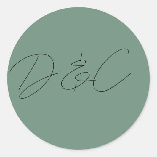 Casual chique handschrift stijl bruiloft ronde sticker (Voorkant)