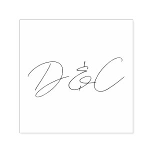 Casual chique handschrift stijl bruiloft zelfinktende stempel