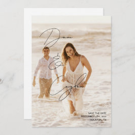 Casual chique handschrift stijl Sla de datum Kaart