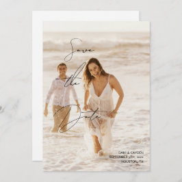 Casual chique handschrift stijl Sla de datum Kaart