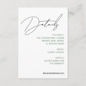 Casual chique handschriftstijl informatiekaartje (Voorkant)