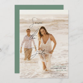 Casual chique handschriftstijl Sla de datum op Kaart