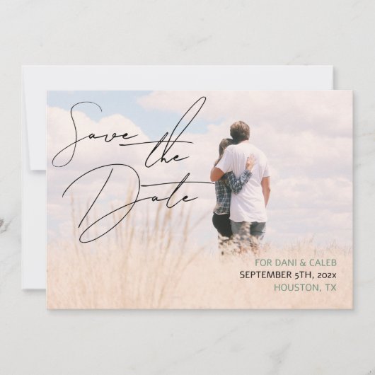 Casual chique handschriftstijl Sla de datum op Kaart (Voorkant)