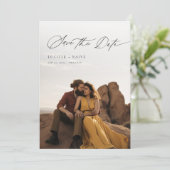 Casual chique rustieke woestijnfoto Sla de datum o Kaart (Staand voorkant)