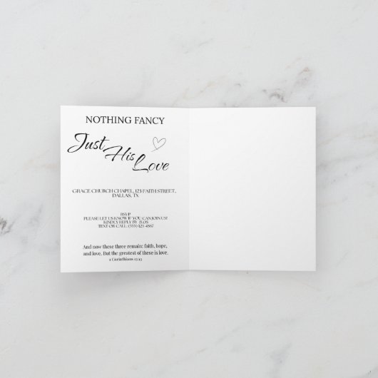 Casual Christian Wedding Invitation | Faith (Binnen)