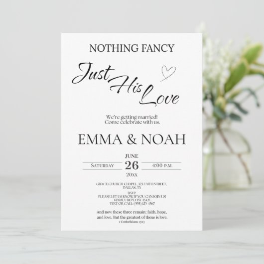 Casual Christian Wedding Invitation | Faith Kaart (Staand voorkant)