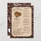 Casual Coffee Beans Voeg uw menu toe Coffee Shop (Voorkant / Achterkant)