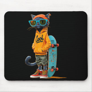 Casual cool skateboard cat costume for boys and muismat