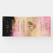 Casual Cream Black Abstract Overlay-fotobruiloft Spandoek (Horizontaal)