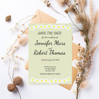 Casual Daisy Wedding Save The Date