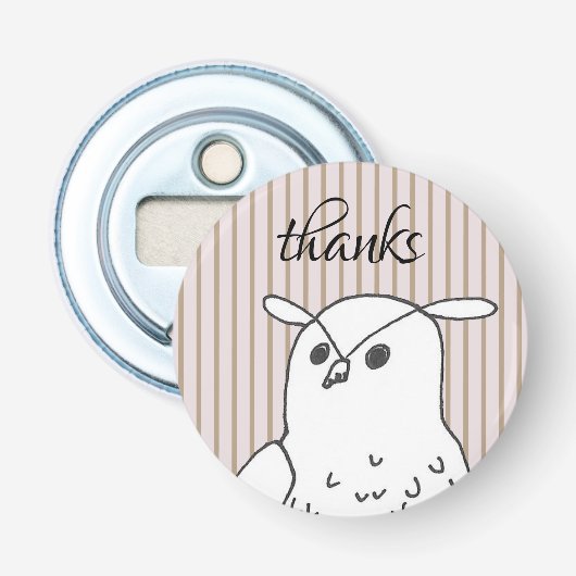 Casual Dank je Woodland Owl Button Flesopener (Voorkant)