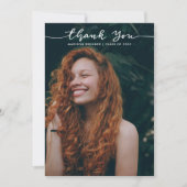 Casual Dank u handgeschreven script Afstuderen Fot Bedankkaart (Voorkant)