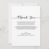 Casual Dank u handgeschreven script Afstuderen Fot Bedankkaart (Achterkant)
