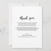 Casual Dank u Typografie Script Afstuderen Foto Bedankkaart (Achterkant)