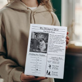 Casual de bruiloft van de manuscriptkrant sparen d kaart