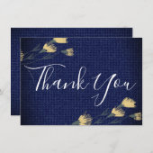 Casual Denim en Wild Flowers Weddenschap Bedankt (Voorkant / Achterkant)