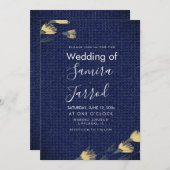 Casual Denim en Wild Flowers Wedding Uitnodiging (Voorkant / Achterkant)