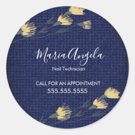 Casual Denim en Wilde Flowers Salon Beauty Ronde Sticker