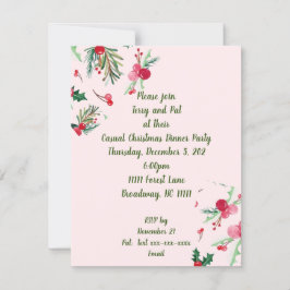 Casual Dinner Party Holiday Invitation Feestdagenkaart